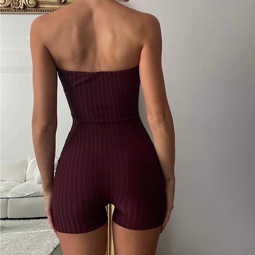 MESHKI STRAPLESS PLAYSUIT
